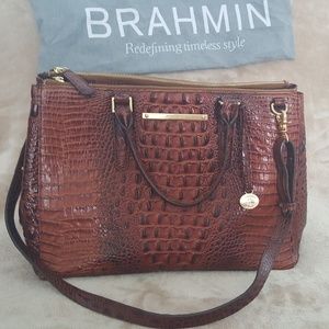 Brahmin Satchel handbag in pecan